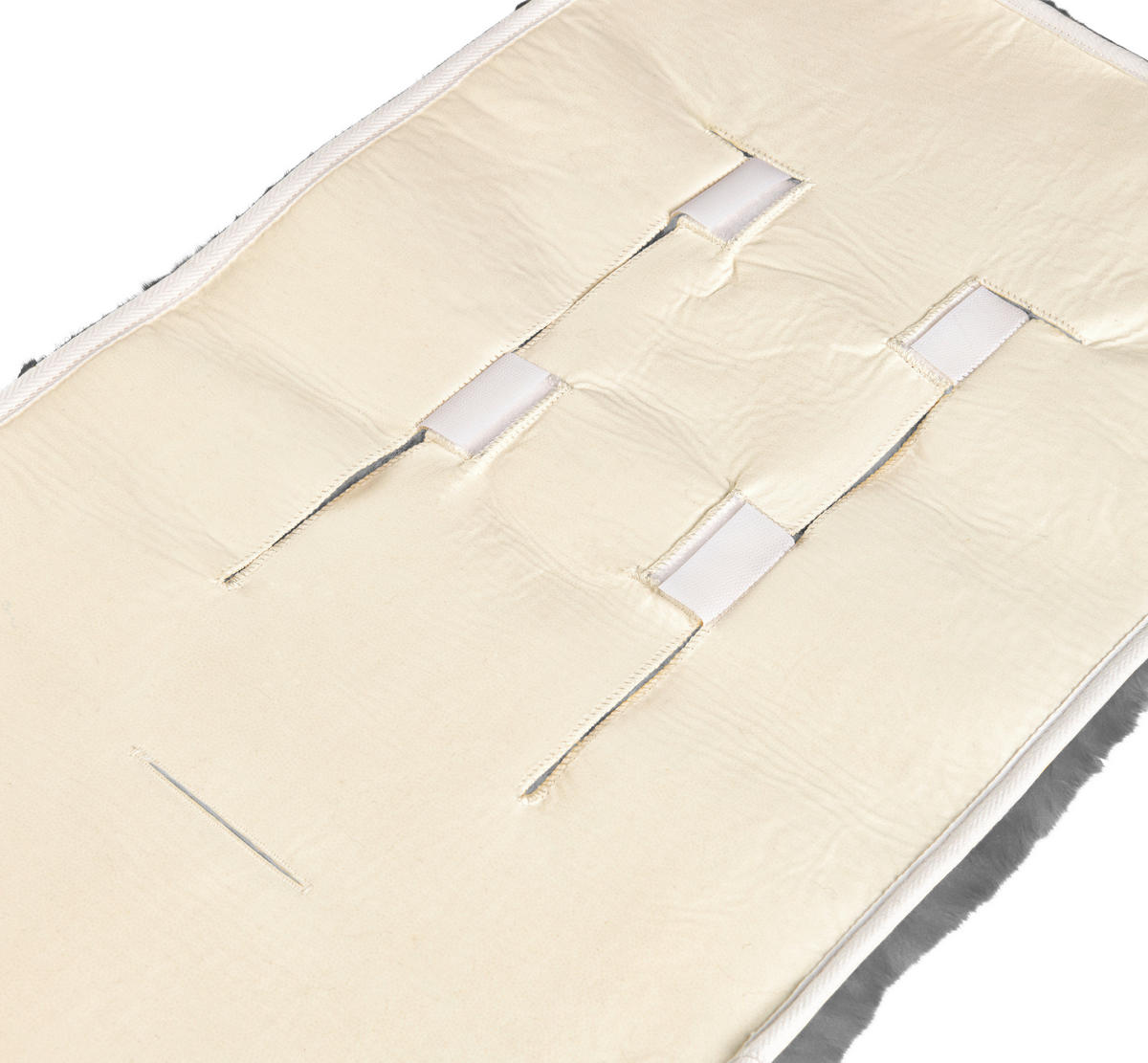 KINDERWAGENEINLAGE  - Weiß/Grau, Basics, Leder (38/75cm) - Jimmylee