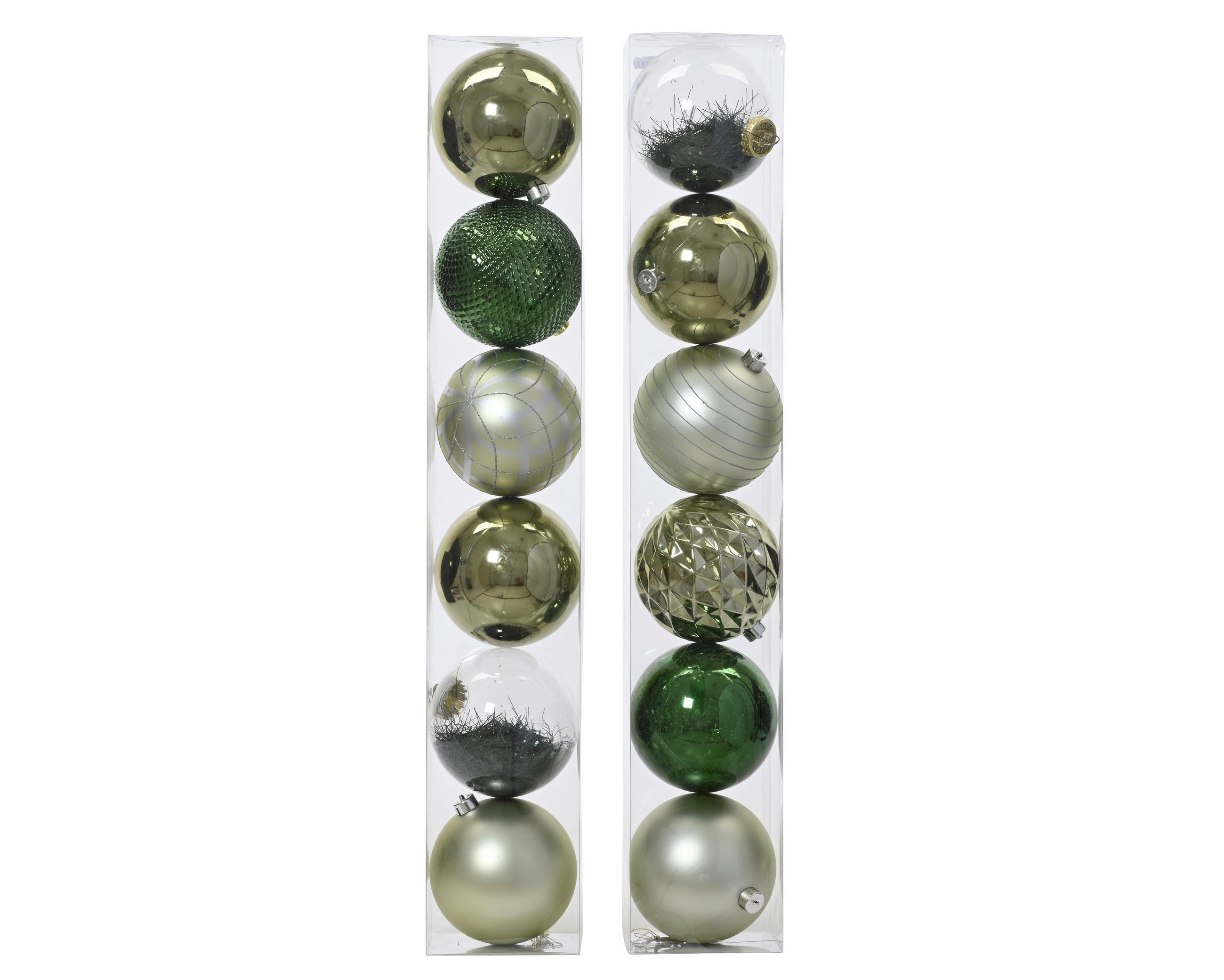 CHRISTBAUMKUGEL-SET 6-teilig  - Grün, KONVENTIONELL, Kunststoff (15/15/15cm)