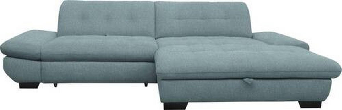 ECKSOFA in Mikrofaser Pastellblau  - Pastellblau/Schwarz, Design, Textil/Metall (290/198cm) - Xora