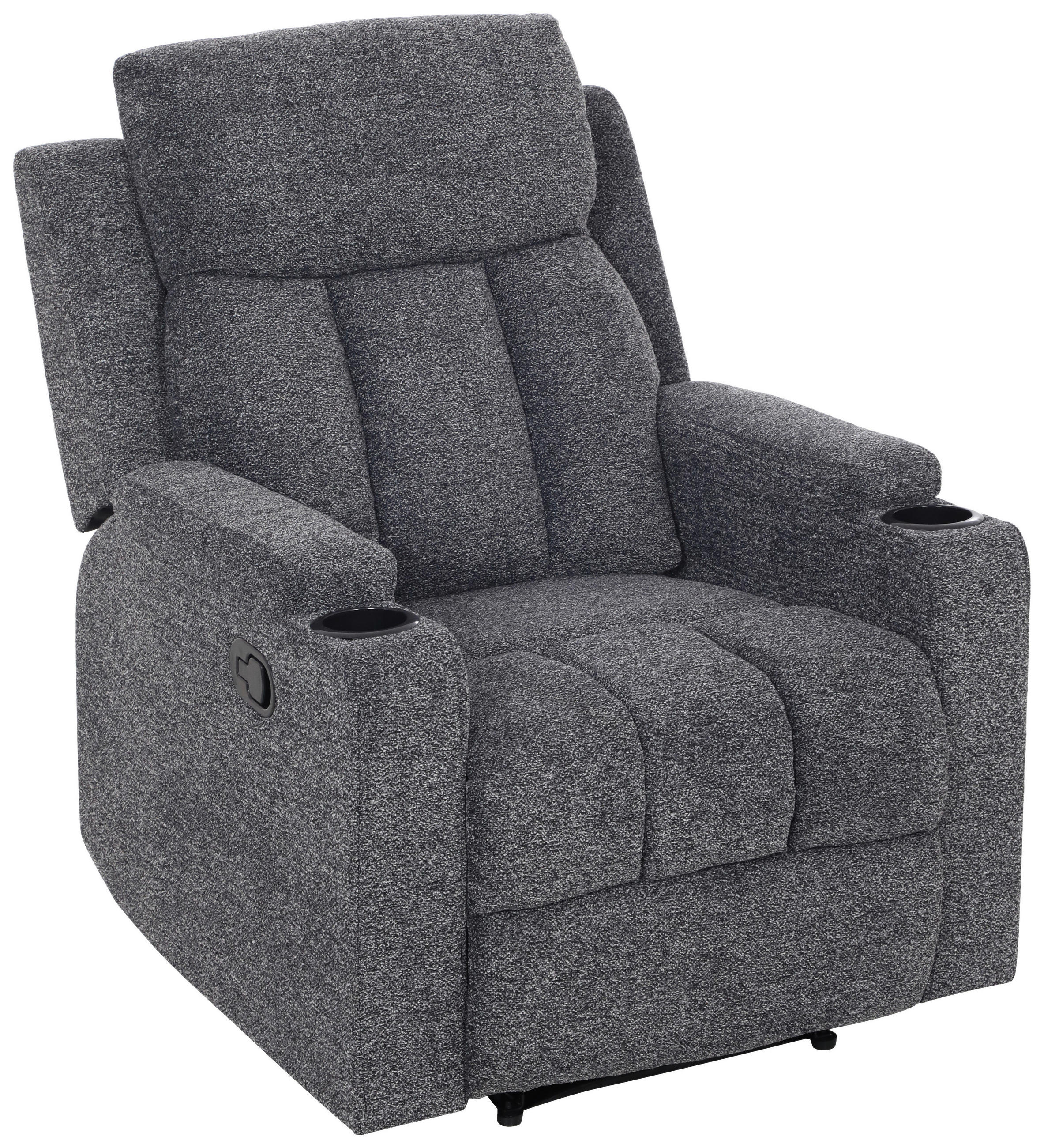 RECLINERFÅTÖLJ i vävt tyg grå  - svart/grå, Modern, metall/textil (81/99/95cm) - MID.YOU