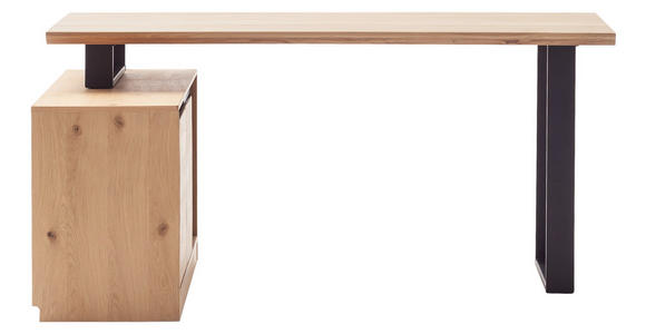 ECKSCHREIBTISCH 160/120/76 cm  in Eiche Bianco  - Eiche Bianco/Schwarz, KONVENTIONELL, Holz/Holzwerkstoff (160/120/76cm) - Linea Natura