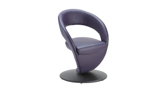STUHL Echtleder Schwarz, Brombeere - Brombeere/Schwarz, Design, Leder/Metall (62/86/61cm) - Moderano