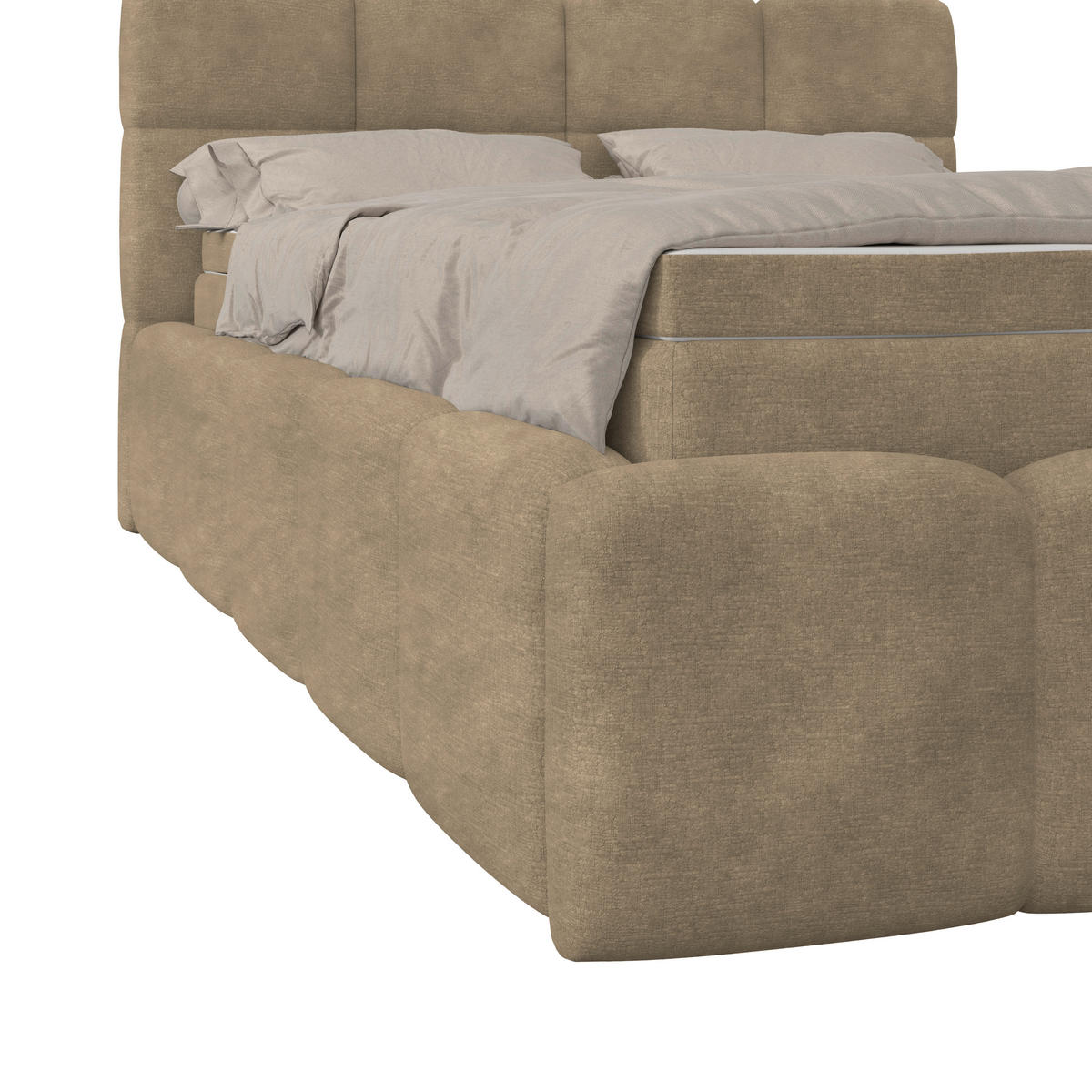 POLSTERBETT 140/200 cm,  in Braun, Matratze, Bettkasten, H3 = fest  - Schwarz/Braun, Trend, Kunststoff/Textil (140/200cm)