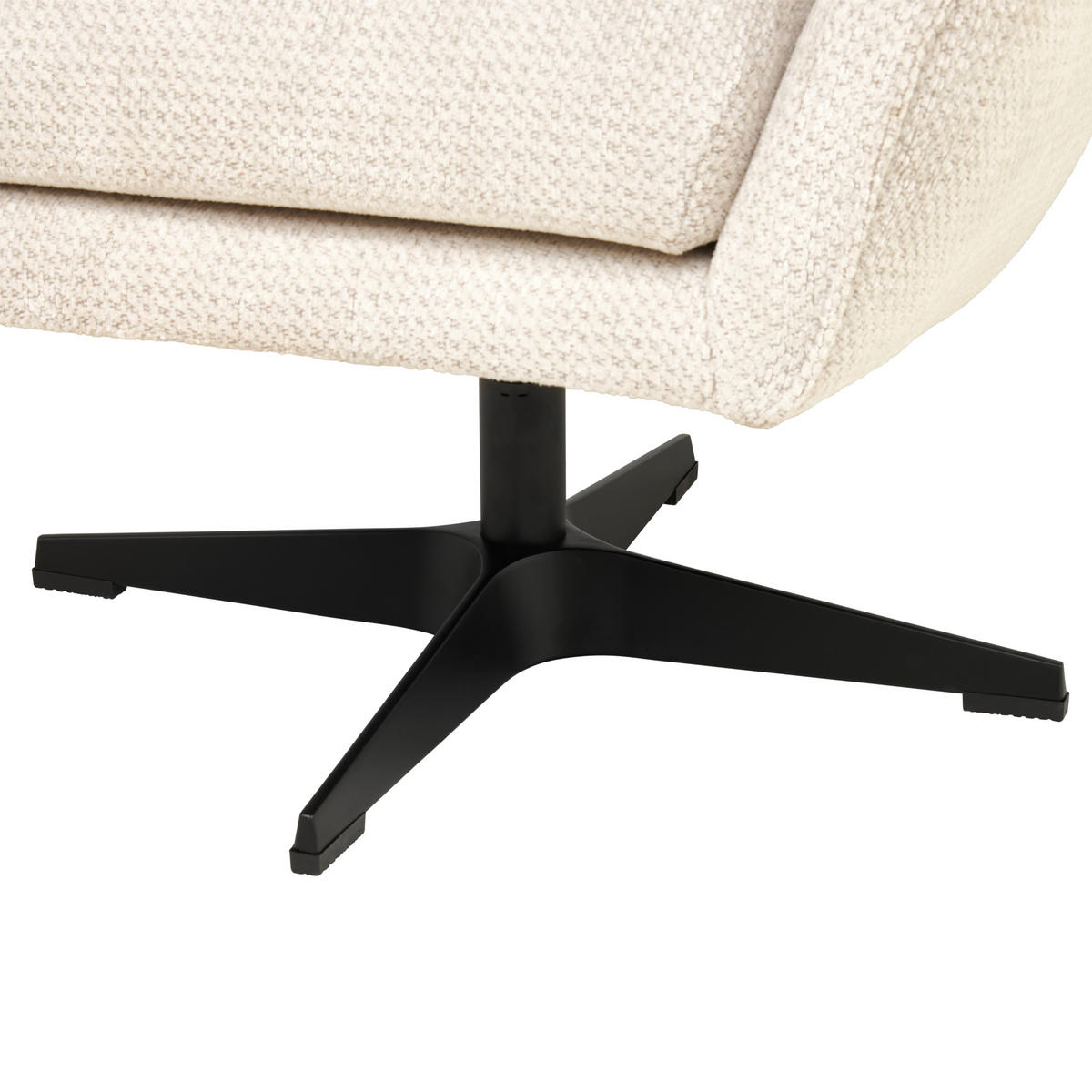 SESSEL in Chenille Naturfarben  - Schwarz/Naturfarben, Design, Textil/Metall (80/78/80cm) - Stylife