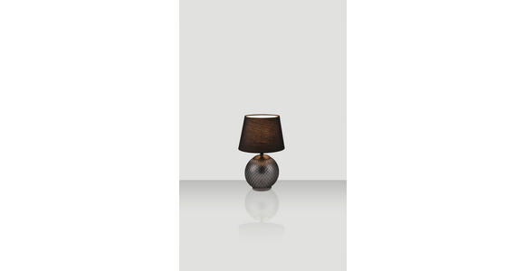 TISCHLEUCHTE 18/29 cm   - Schwarz, Basics, Glas/Textil (18/29cm) - Novel