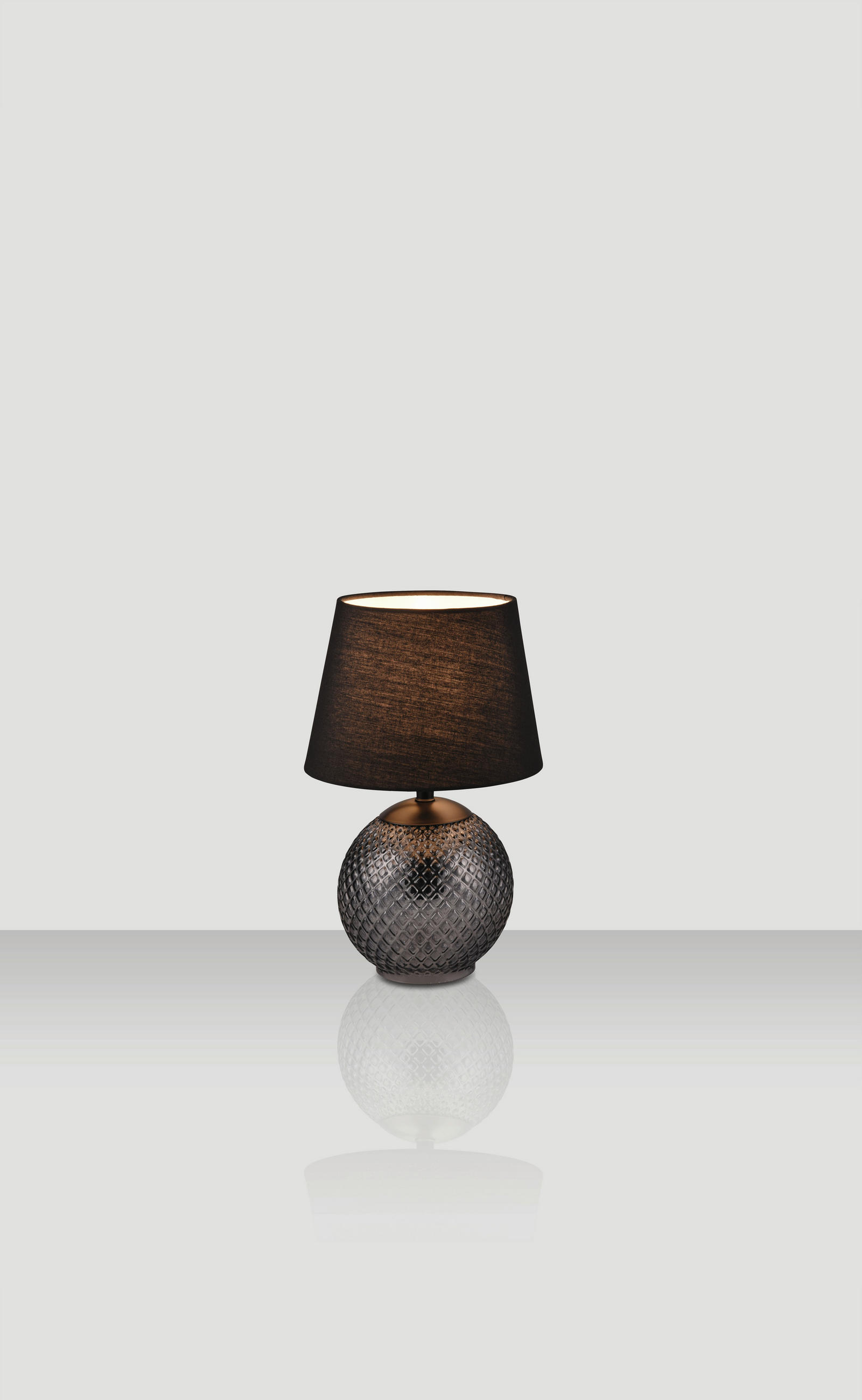 STOLNÁ LAMPA, E14, 18/29 cm  - čierna, Basics, kov/textil (18/29cm) - Novel