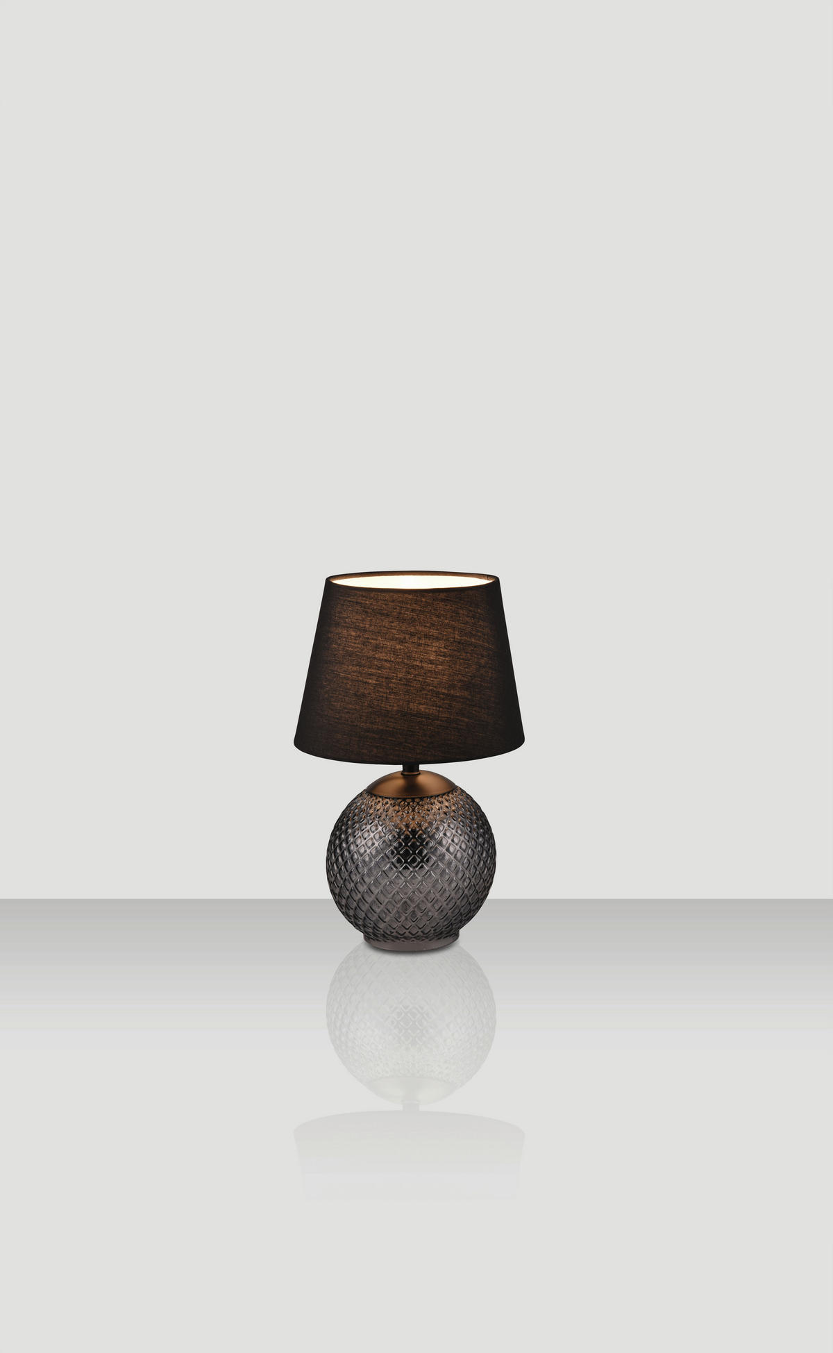 STOLNÁ LAMPA, E14, 18/29 cm  - čierna, Basics, kov/textil (18/29cm) - Novel