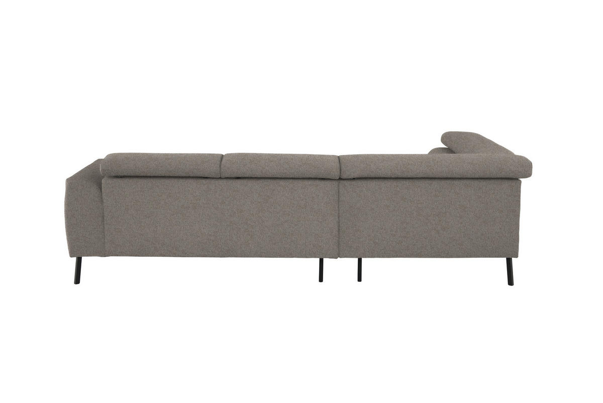 ECKSOFA in Webstoff Greige  - Greige/Schwarz, Design, Textil/Metall (205/280cm) - MID.YOU