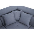 ECKSOFA in Webstoff Blau  - Blau/Silberfarben, Design, Textil/Metall (257/226cm) - Xora