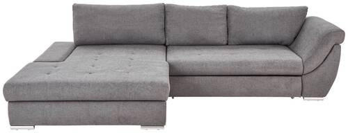 ECKSOFA Grau Flachgewebe  - Silberfarben/Grau, Design, Textil/Metall (174/306cm) - Carryhome