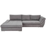 ECKSOFA in Flachgewebe Grau  - Silberfarben/Grau, Design, Textil/Metall (174/306cm) - Carryhome