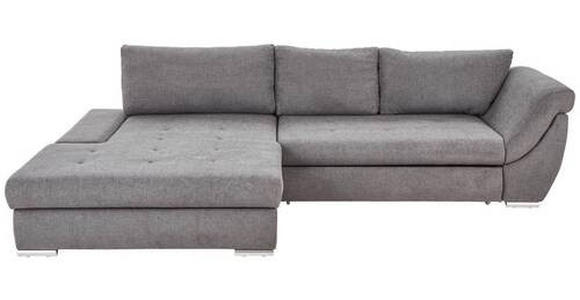 ECKSOFA Grau Flachgewebe  - Silberfarben/Grau, Design, Textil/Metall (174/306cm) - Carryhome