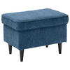 HOCKER Webstoff Dunkelblau  - Schwarz/Dunkelblau, Basics, Textil (63/43/42cm) - MID.YOU