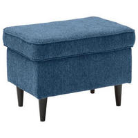 HOCKER in Textil, Holzwerkstoff Dunkelblau  - Schwarz/Dunkelblau, Basics, Holzwerkstoff/Textil (63/43/42cm) - MID.YOU