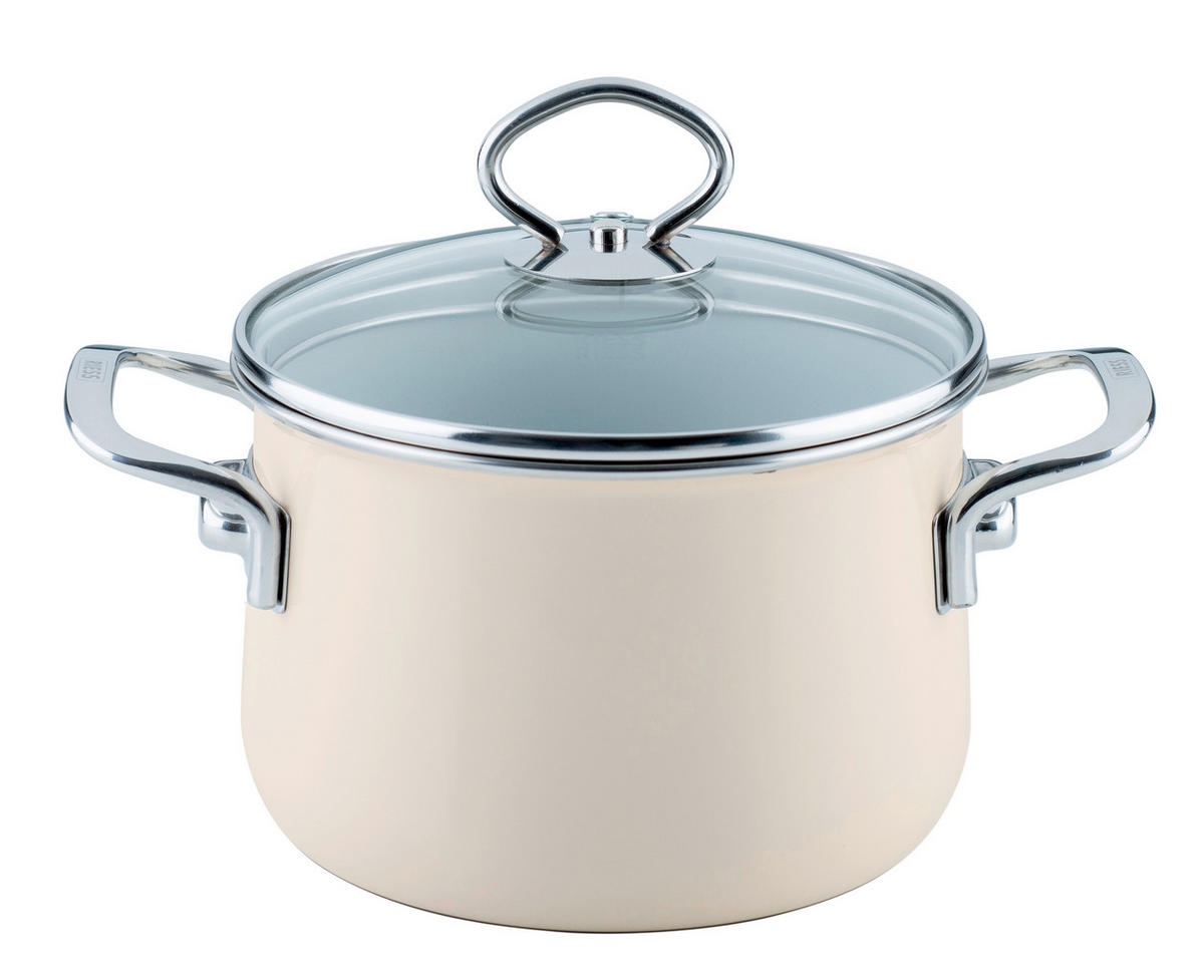 LONAC ZA MESO  2 l  Avorio  - boje šampanjca, Basics, staklo/metal (16cm) - Riess