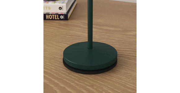 AKKU-TISCHLEUCHTE 11/30 cm  - Dunkelgrün/Schwarz, Trend, Kunststoff/Metall (11/30cm) - Novel