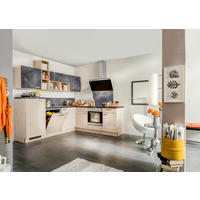 ROHOVÁ KUCHYŇA PLAN 245 - sivá/farba duba, Konventionell, kompozitné drevo (245/225cm) - Welnova