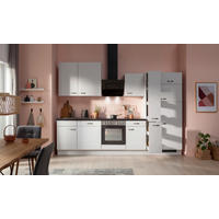 KÜCHENBLOCK 310 cm   Grau, Schwarz  - Schwarz/Grau, Basics, Holzwerkstoff (310cm) - Venda