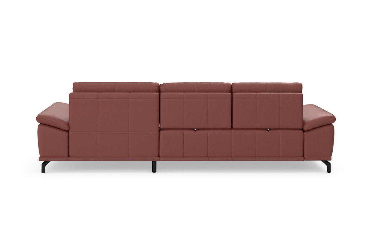 ROHOVÁ SEDAČKA, koža, červenohnedá - čierna/červenohnedá, Basics, kov/koža (301/176cm) - Sit & More