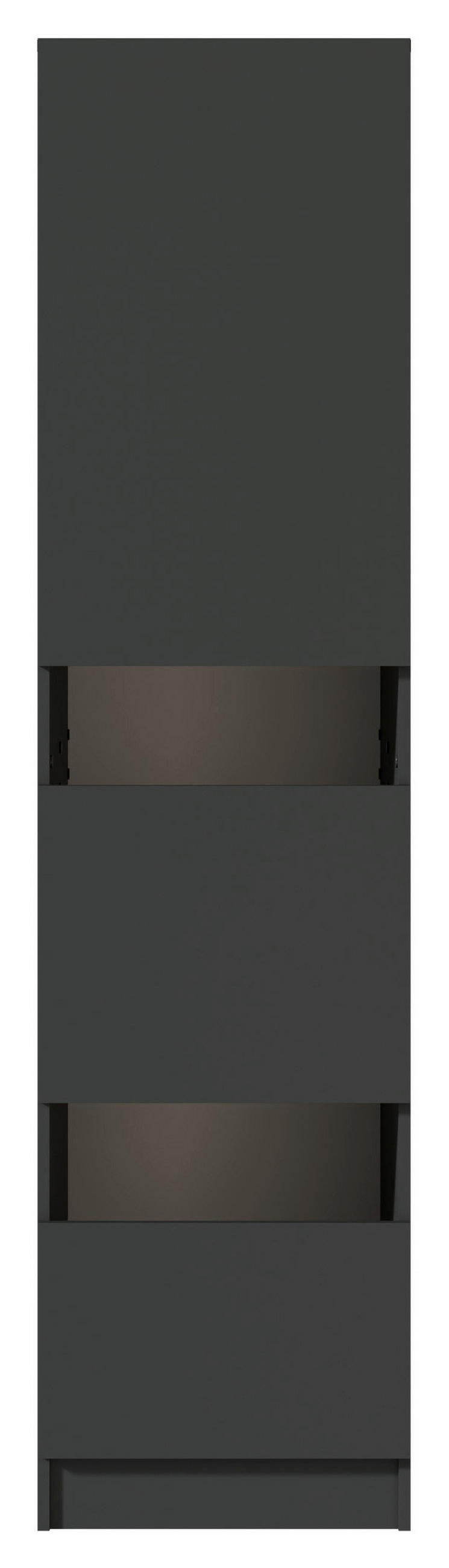 MEHRZWECKSCHRANK 50/200/68 cm  in Anthrazit  - Anthrazit/Schwarz, Design, Holzwerkstoff/Metall (50/200/68cm) - Milino