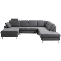 WOHNLANDSCHAFT MR 365 Dunkelgrau Flachgewebe  - Chromfarben/Dunkelgrau, Design, Textil (165/313/219cm) - Musterring