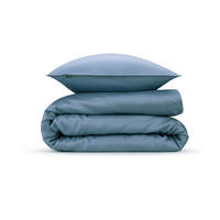 BETTWÄSCHE 2-teilig Satinado Makosatin 135/200 cm  - Blau, Basics, Textil (135/200cm)