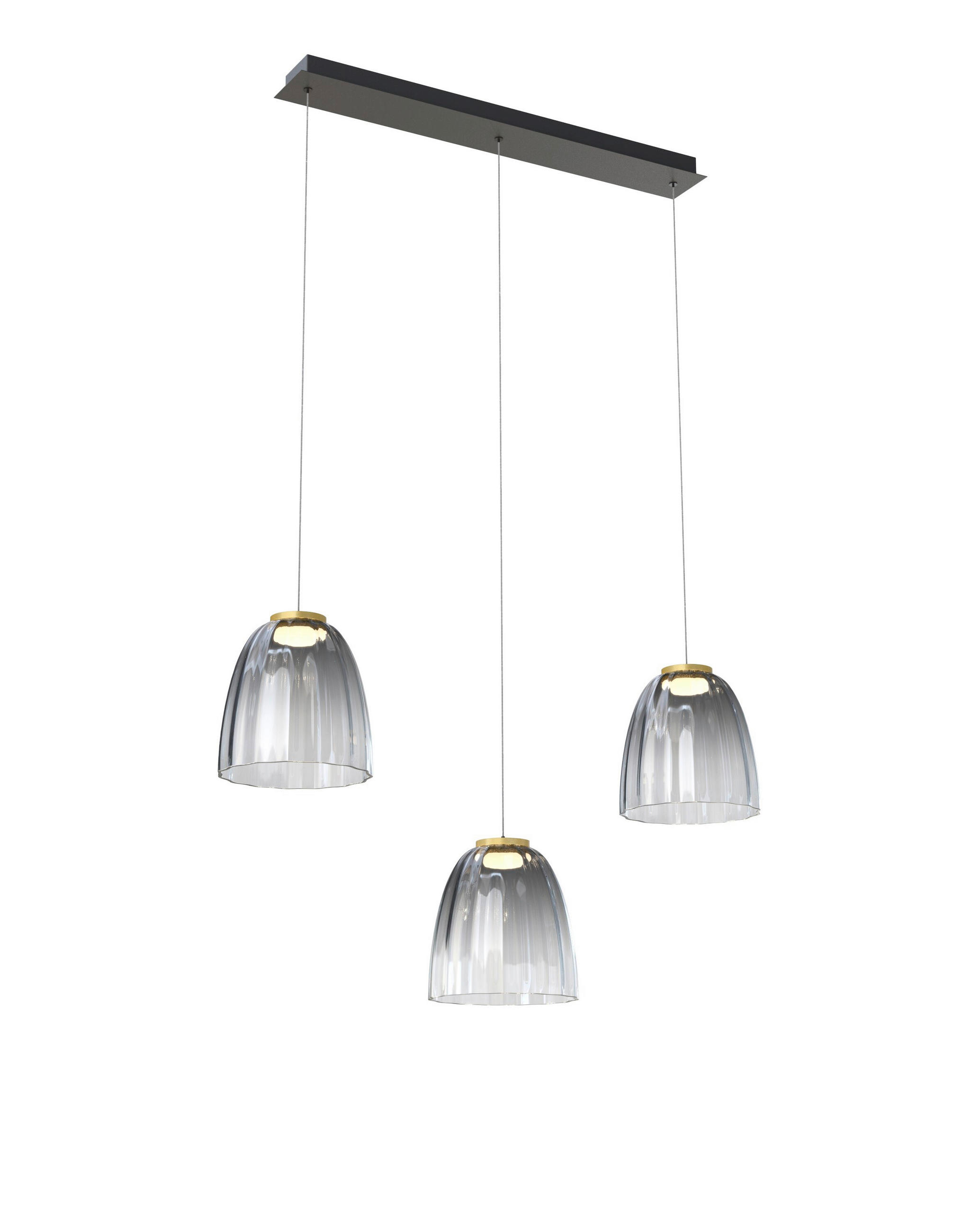 Wofi Led-Hängeleuchte Valence Schwarz, Gold 22x150x90 cm