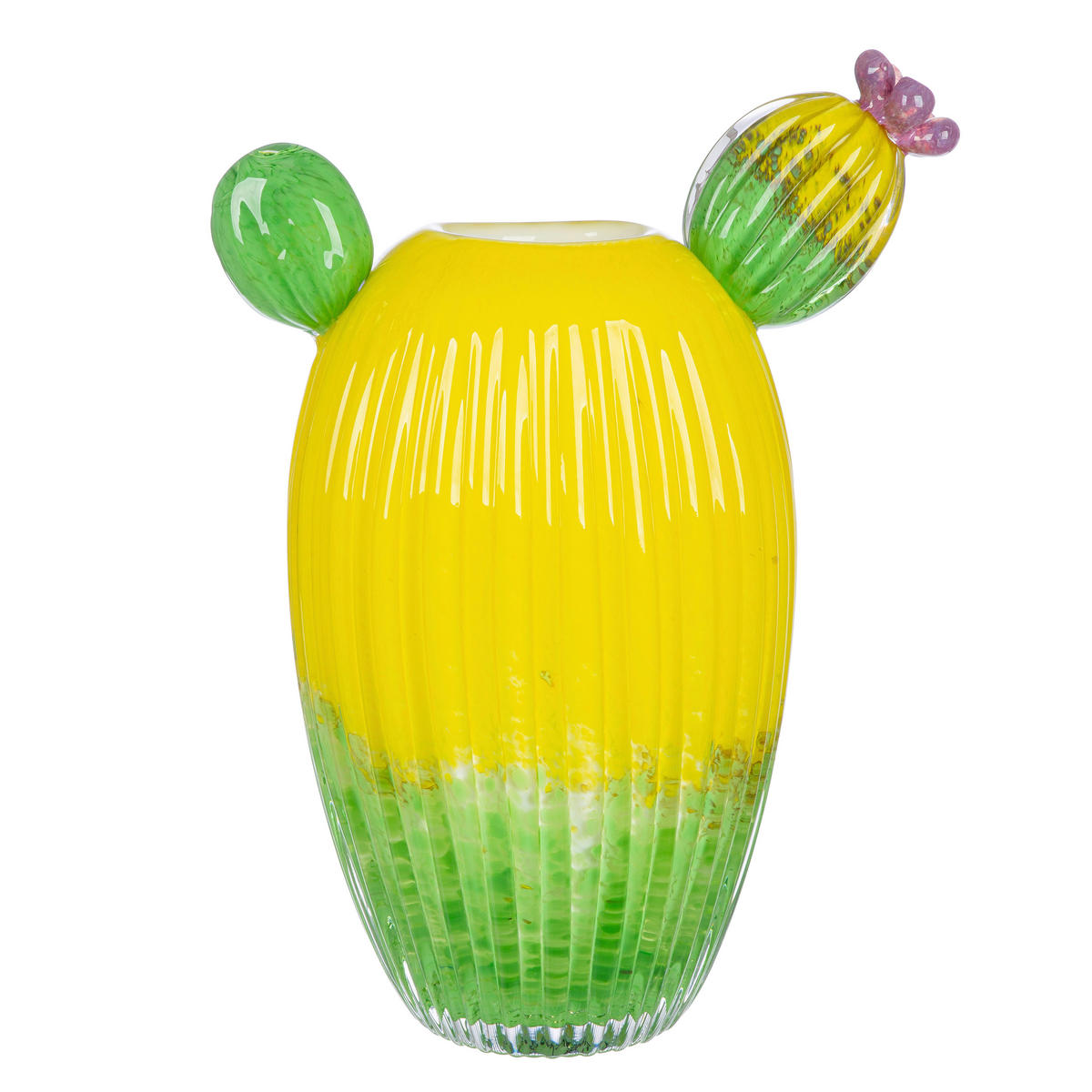 DEKOVASE  - Gelb/Hellgrün, LIFESTYLE, Glas (26/32/14,5cm)