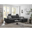 ECKSOFA  in Mikrovelours Schwarz  - Schwarz, KONVENTIONELL, Kunststoff/Textil (275/170cm) - Carryhome