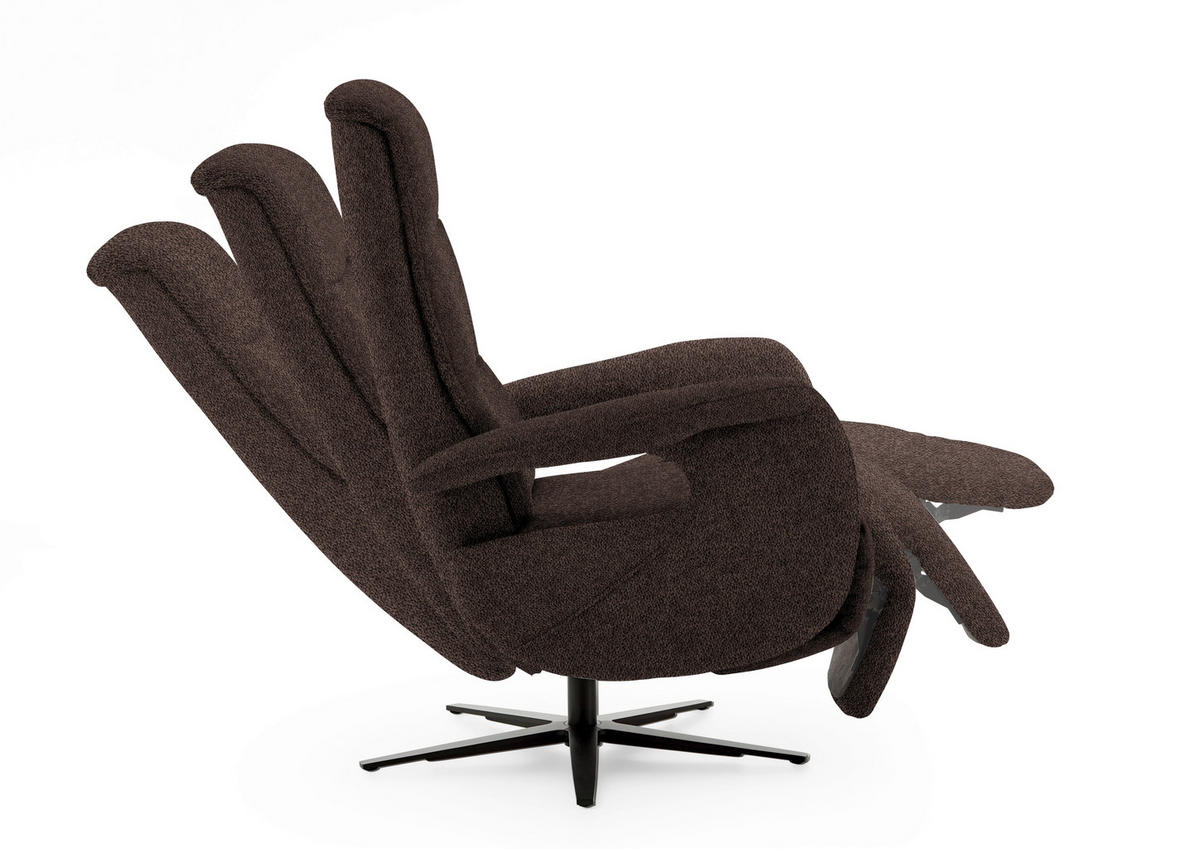 RELAXSESSEL in Textil Braun  - Schwarz/Braun, Design, Textil/Metall (71/112/83cm) - Beldomo Style