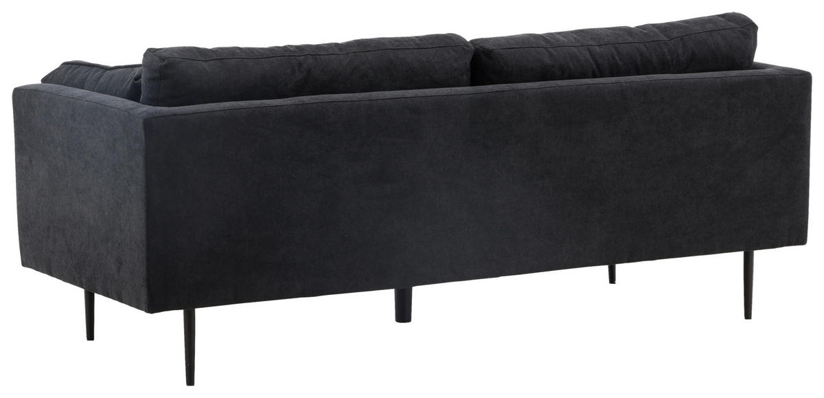 2-SITS SOFFA i metall, textil svart  - svart, Design, metall/textil (203/84/90cm) - Livetastic