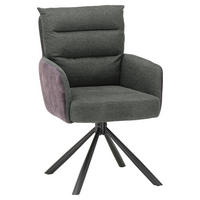 ARMLEHNSTUHL  in Mikrofaser  - Aubergine/Schwarz, KONVENTIONELL, Textil/Metall (58/94/67cm) - Boxxx