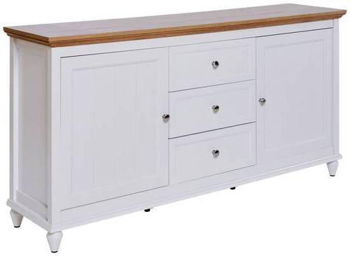 SIDEBOARD Cottage  in 150/80,5/40 cm  - Eichefarben/Alufarben, KONVENTIONELL, Holzwerkstoff/Metall (150/80,5/40cm)