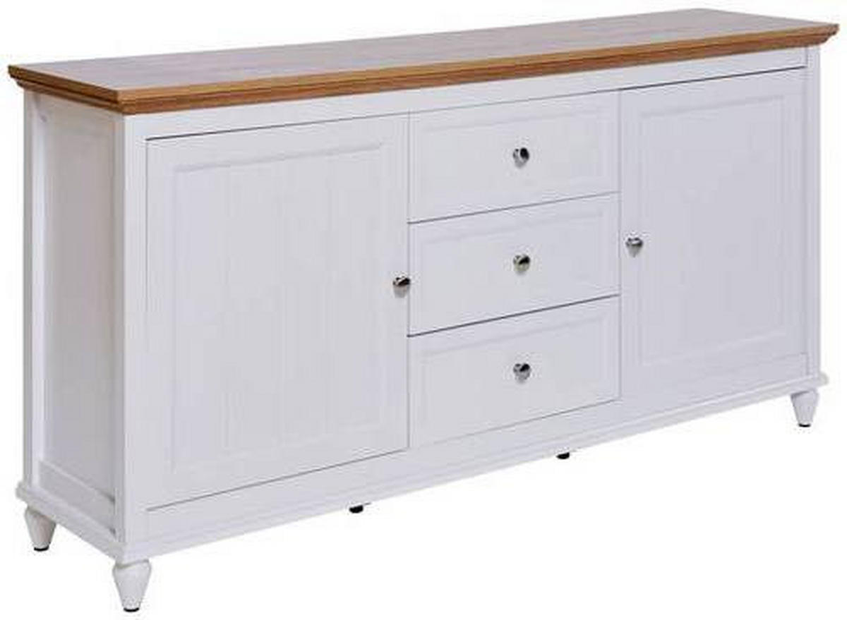 SIDEBOARD Cottage  in 150/80,5/40 cm  - Eichefarben/Alufarben, KONVENTIONELL, Holzwerkstoff/Metall (150/80,5/40cm)