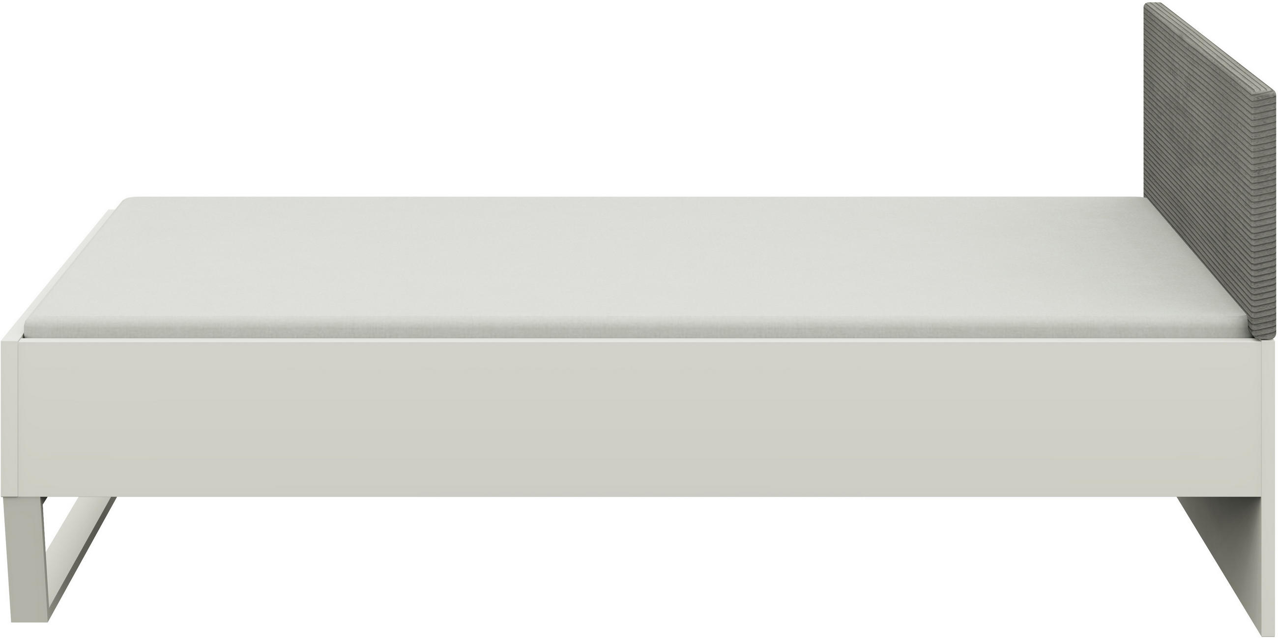 BETT 120/200 cm  in Grau, Weiss   - Weiss/Grau, Design, Holzwerkstoff/Textil (120/200cm) - Cantus