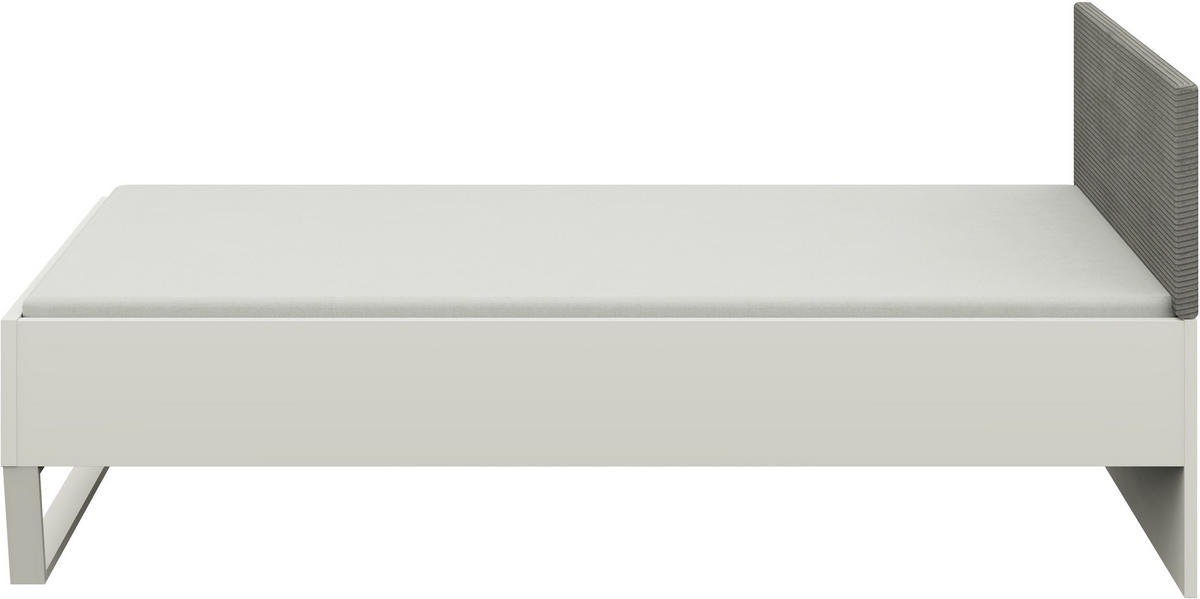 BETT 120/200 cm  in Grau, Weiss   - Weiss/Grau, Design, Holzwerkstoff/Textil (120/200cm) - Cantus