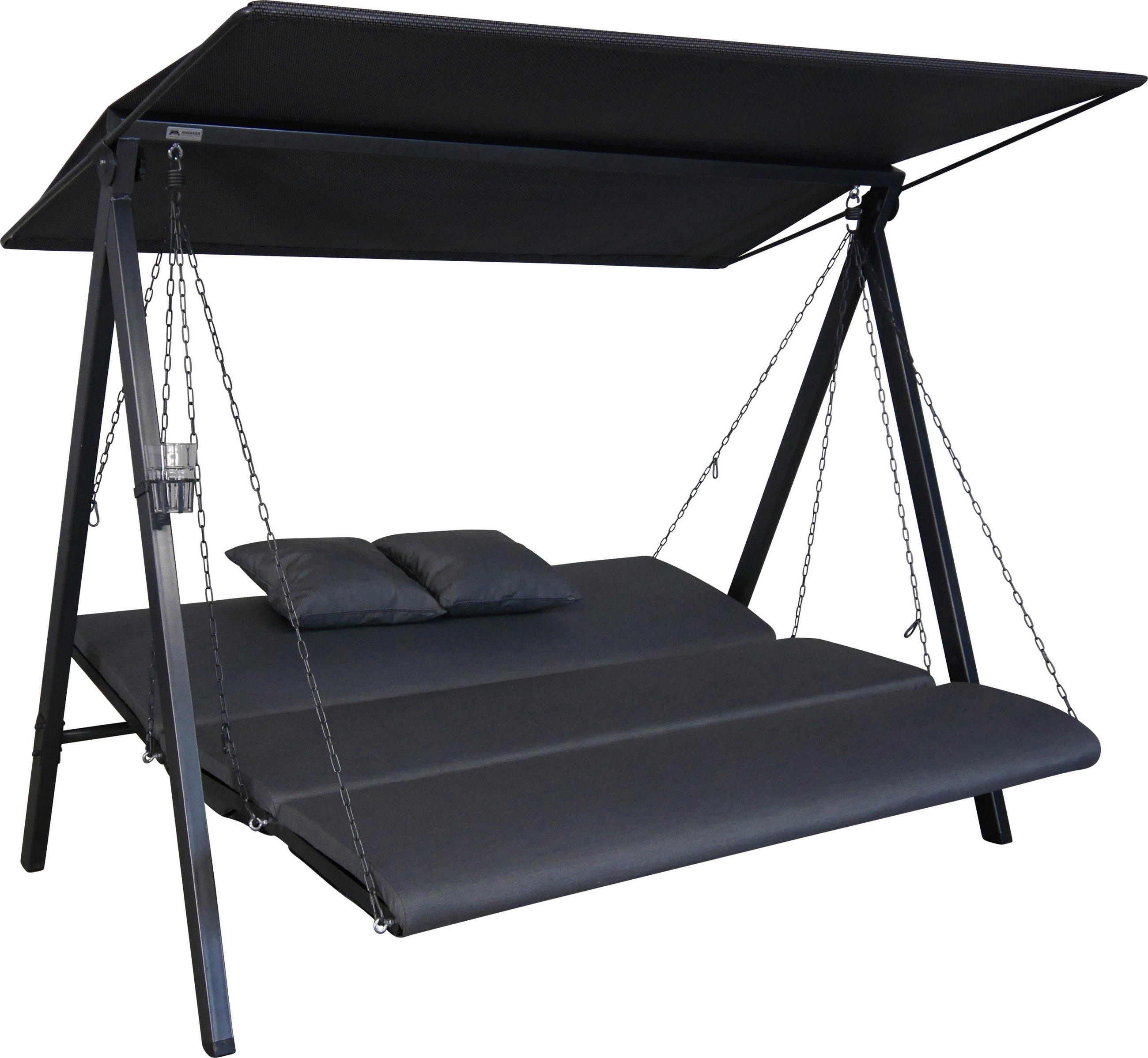 HOLLYWOODSCHAUKEL 210/160/145 cm  - Anthrazit/Grau, Basics, Kunststoff/Textil (210/160/145cm) - Boxxx