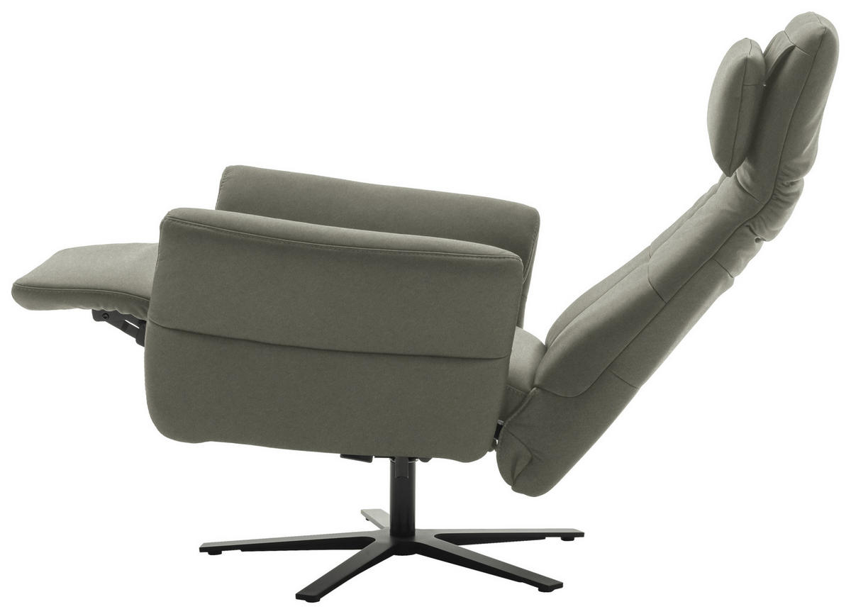 RELAXSESSEL in Leder Grau  - Schwarz/Grau, Design, Leder/Metall (81/118/82cm) - Schöner Wohnen