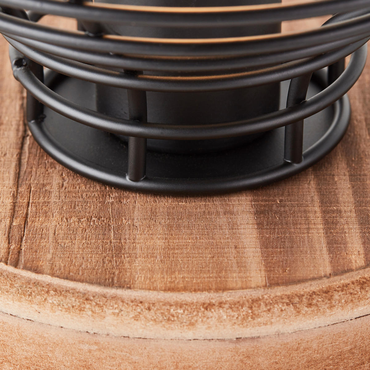 TISCHLEUCHTE Avia 20/18,5 cm   - Schwarz/Braun, Natur, Holz/Metall (20/18,5cm) - Brilliant