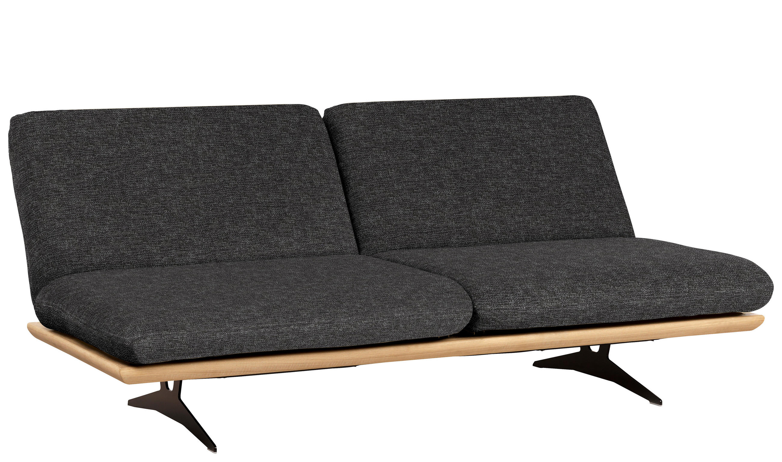 SCHLAFSOFA Webstoff Anthrazit  - Anthrazit/Beige, Design, Holz/Textil (204/92/90cm) - Dieter Knoll