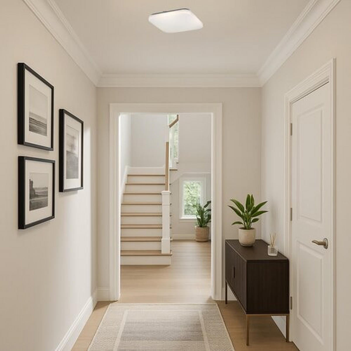 LED PLAFONJERA Rob  - bela, Osnovno, metal/plastika (32/32/6,3cm)