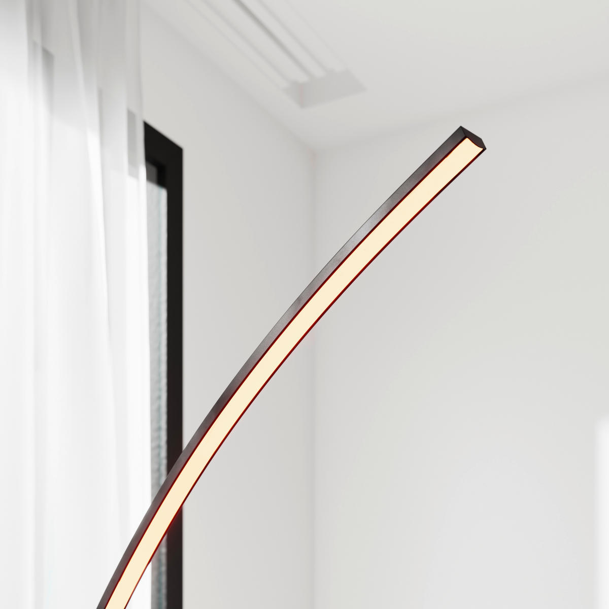 LED ÁLLÓLÁMPA - fekete, Design, műanyag/fém (81/28/165cm) - Novel