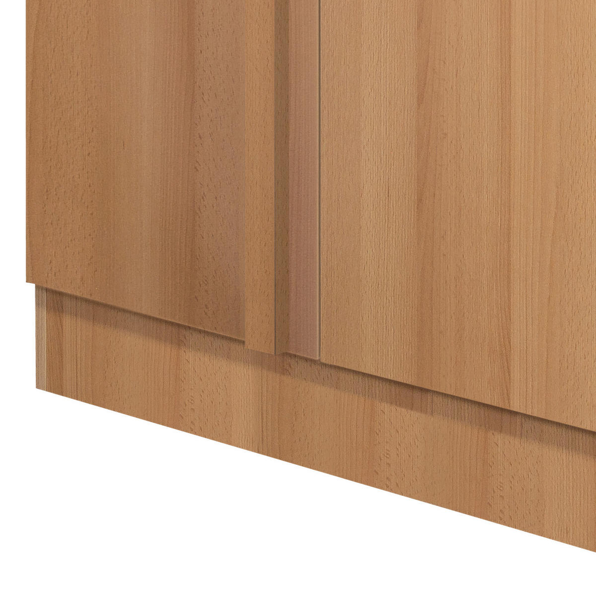 ECKUNTERSCHRANK 110/85/57 cm  in Buchefarben  - Edelstahlfarben/Beige, MODERN, Holzwerkstoff/Kunststoff (110/85/57cm) - FlexWell