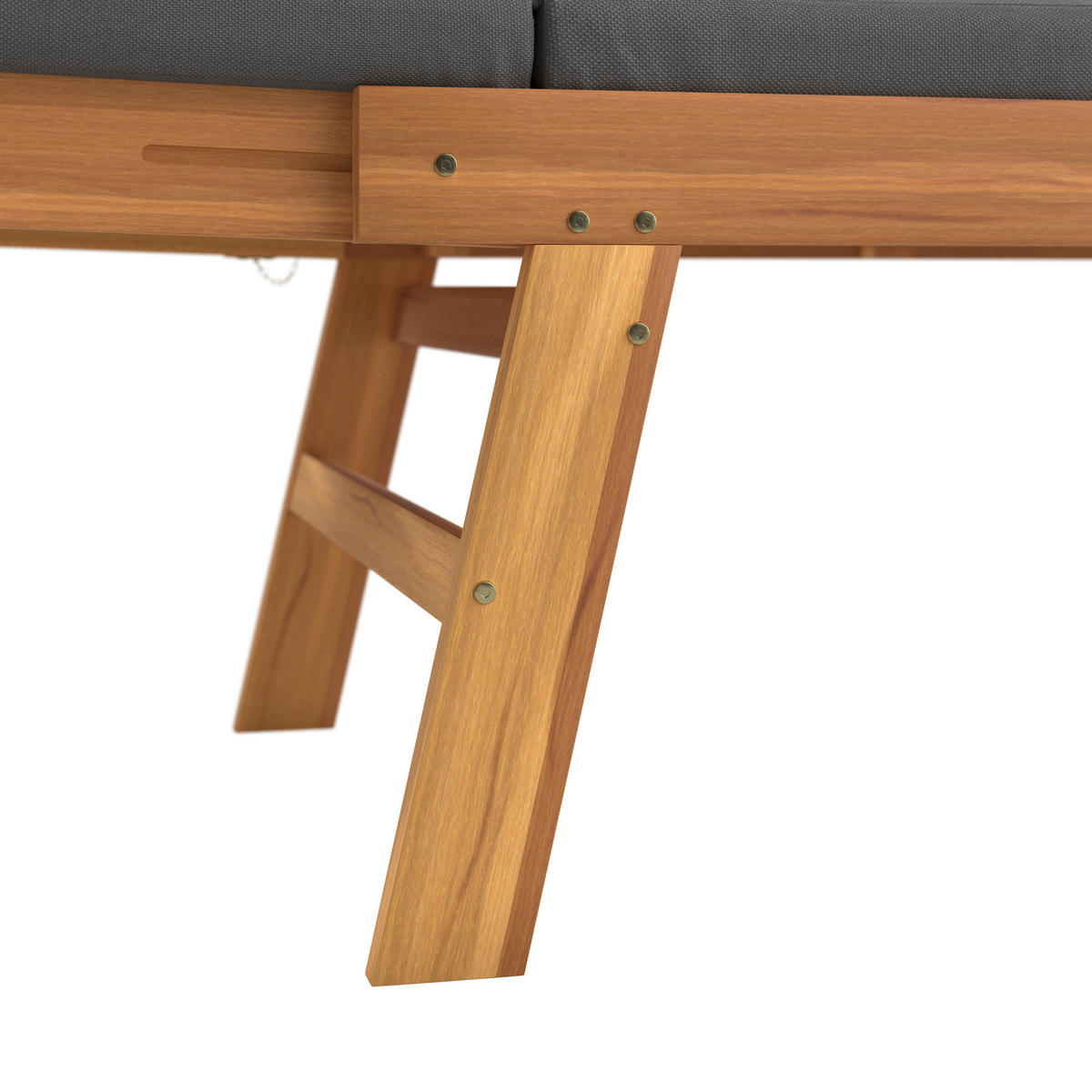GARTENBANK 198/78/68 cm  in Grau, Akaziefarben  - Akaziefarben/Grau, Basics, Holz/Textil (198/78/68cm) - Ambia Garden
