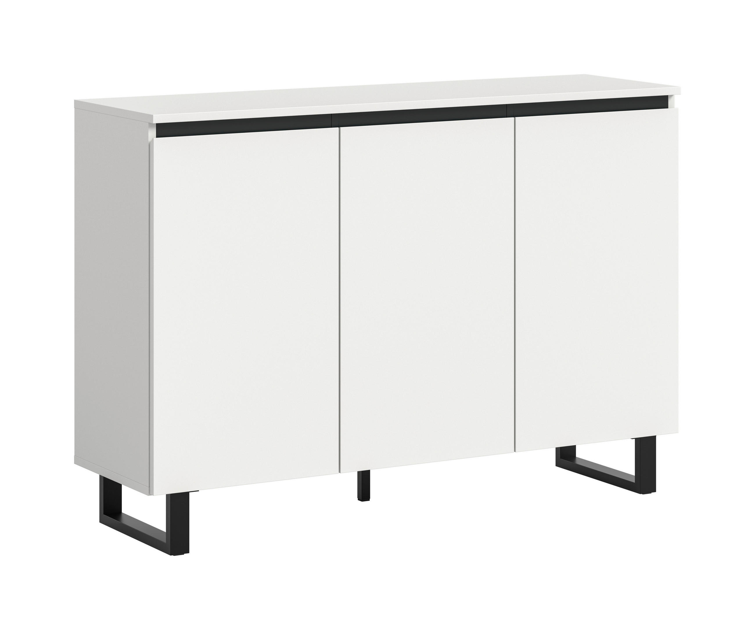 SIDEBOARD  120/84/36 cm  - Weiss/Schwarz, Design, Holzwerkstoff/Metall (120/84/36cm) - Livetastic