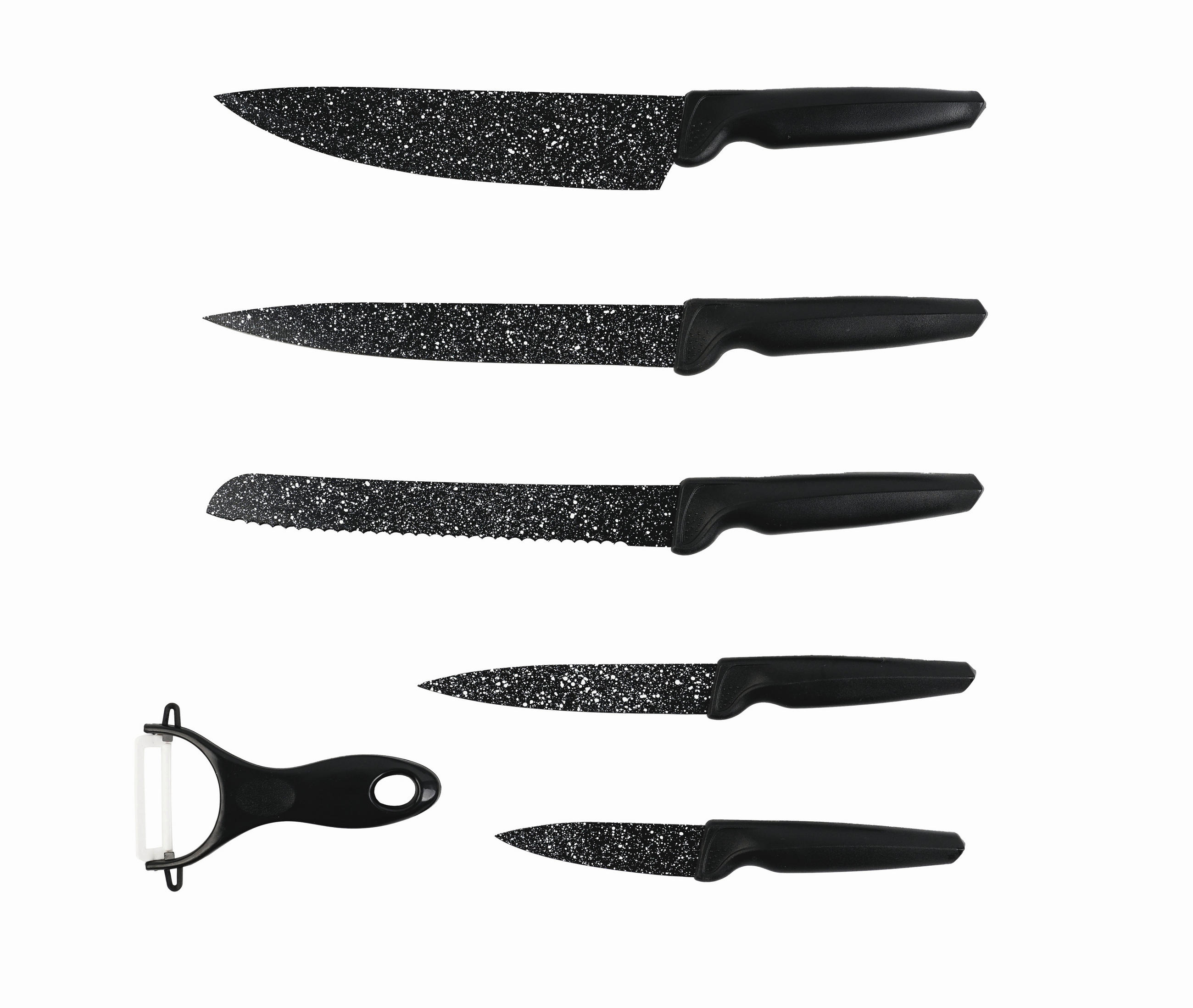 MESSERSET GOURMETmaxx 6-teilig  - Schwarz, Basics, Kunststoff/Metall (32kg) - GOURMETMAXX