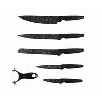 MESSERSET GOURMETmaxx 6-teilig  - Schwarz, Basics, Kunststoff/Metall (32kg) - GOURMETMAXX