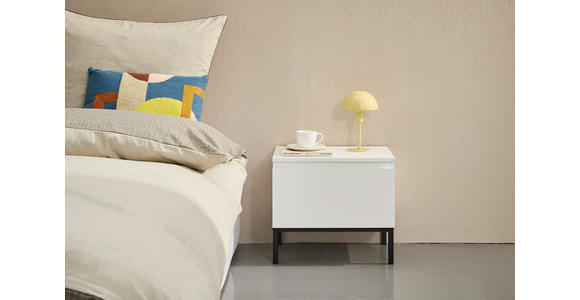 NACHTSCHRANK 49/43/35 cm  - Schwarz/Weiß, Design, Holzwerkstoff/Metall (49/43/35cm) - Hom`in