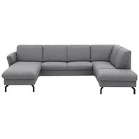 WOHNLANDSCHAFT  in Flachgewebe Grau  - Schwarz/Grau, KONVENTIONELL, Textil/Metall (170/307/190cm) - Beldomo Comfort