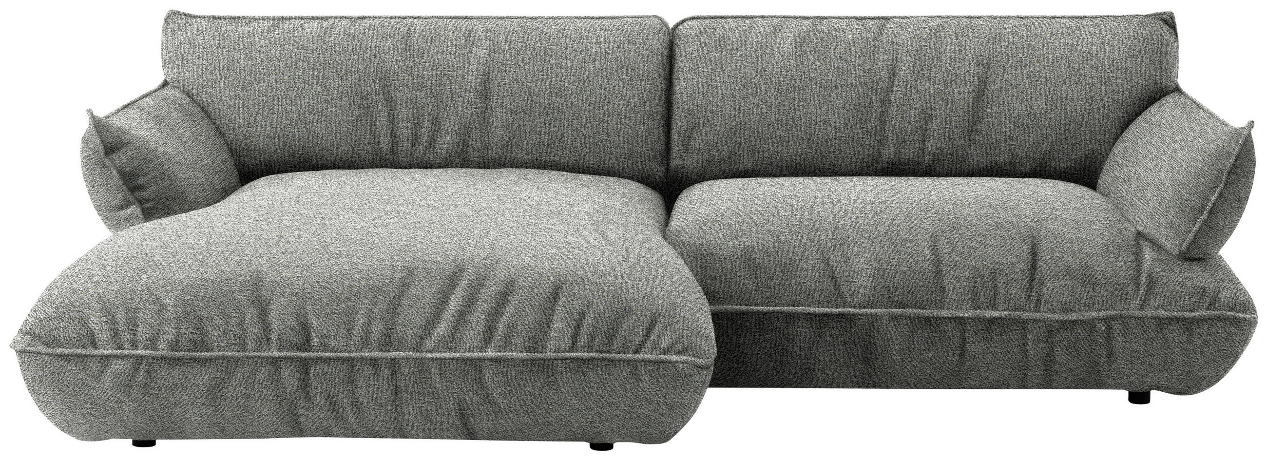 ECKSOFA Flachgewebe Grau  - Schwarz/Grau, Design, Kunststoff/Textil (185/264cm) - Belluti